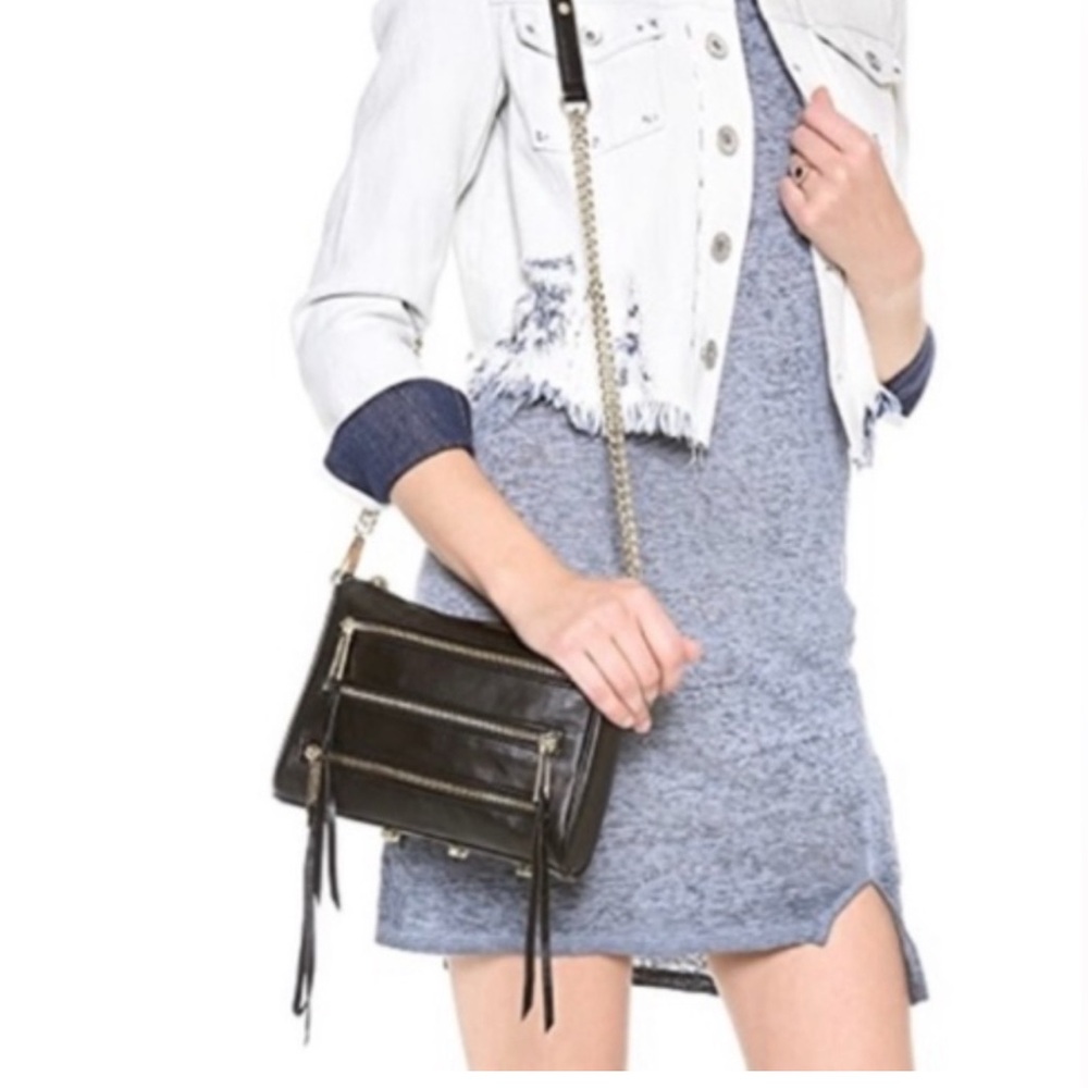 Rebecca Minkoff Mini Zip Crossbody Bag in Black